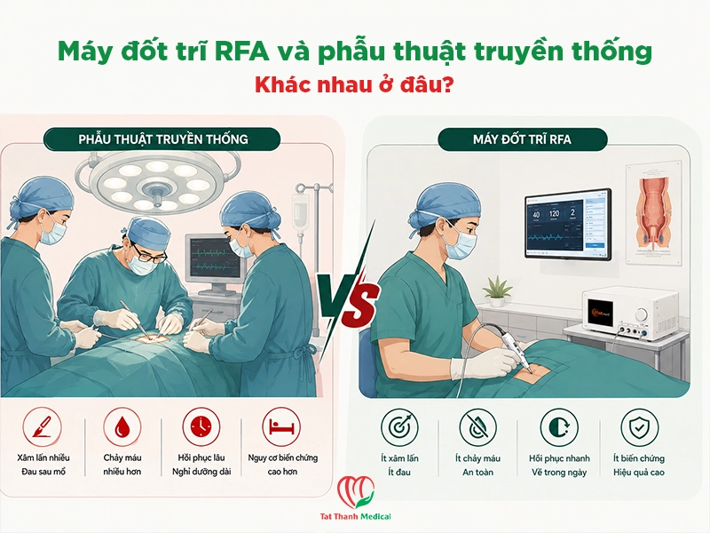 Máy đốt trĩ RFA và phương pháp truyền thống khác nhau như thế nào?